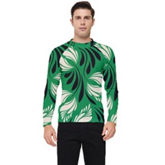 Folk Flowers Print Floral Pattern Ethnic Art Men s Long Sleeve Rash Guard by Eskimos