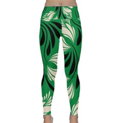 Folk Flowers Print Floral Pattern Ethnic Art Lightweight Velour Classic Yoga Leggings by Eskimos