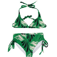 Folk Flowers Print Floral Pattern Ethnic Art Kids  Classic Bikini Set by Eskimos