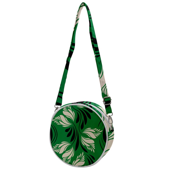 Folk flowers print Floral pattern Ethnic art Crossbody Circle Bag