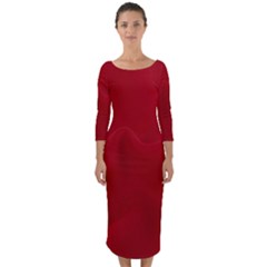 Fabric-b 002 Quarter Sleeve Midi Bodycon Dress by nate14shop