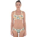 Folk flowers print Floral pattern Ethnic art Cross Back Hipster Bikini Set View1