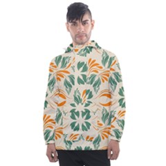 Folk Flowers Print Floral Pattern Ethnic Art Men s Front Pocket Pullover Windbreaker