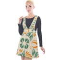 Folk flowers print Floral pattern Ethnic art Plunge Pinafore Velour Dress View1