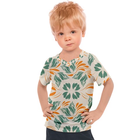 Folk Flowers Print Floral Pattern Ethnic Art Kids  Sports Tee by Eskimos