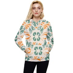 Folk Flowers Print Floral Pattern Ethnic Art Women s Lightweight Drawstring Hoodie