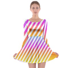 Abstract-lines-mockup-oblique Long Sleeve Skater Dress