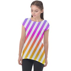 Abstract-lines-mockup-oblique Cap Sleeve High Low Top