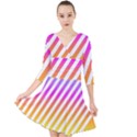 Abstract-lines-mockup-oblique Quarter Sleeve Front Wrap Dress View1