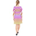 Abstract-lines-mockup-oblique Quarter Sleeve Front Wrap Dress View2