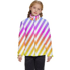 Abstract-lines-mockup-oblique Kids  Puffer Bubble Jacket Coat by Jancukart