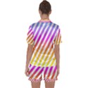 Abstract-lines-mockup-oblique Satin Short Sleeve Pajamas Set View2