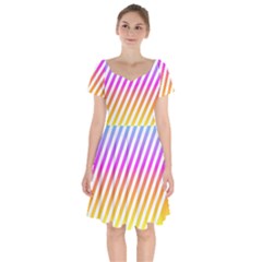 Abstract-lines-mockup-oblique Short Sleeve Bardot Dress