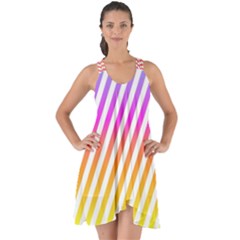 Abstract-lines-mockup-oblique Show Some Back Chiffon Dress by Jancukart