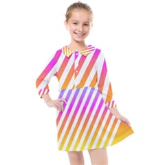 Abstract-lines-mockup-oblique Kids  Quarter Sleeve Shirt Dress by Jancukart