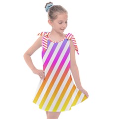 Abstract-lines-mockup-oblique Kids  Tie Up Tunic Dress by Jancukart