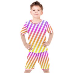 Abstract-lines-mockup-oblique Kids  Tee And Shorts Set