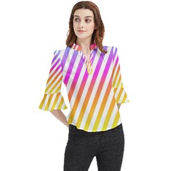 Abstract-lines-mockup-oblique Loose Horn Sleeve Chiffon Blouse