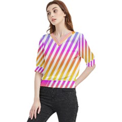 Abstract-lines-mockup-oblique Quarter Sleeve Blouse