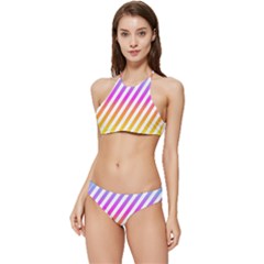 Abstract-lines-mockup-oblique Banded Triangle Bikini Set by Jancukart