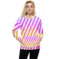 Abstract-lines-mockup-oblique Women s Lightweight Drawstring Hoodie