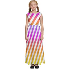 Abstract-lines-mockup-oblique Kids  Satin Sleeveless Maxi Dress by Jancukart