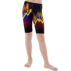 Logo-finance-economy-statistics Kids  Mid Length Swim Shorts