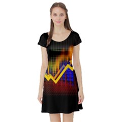 Logo-finance-economy-statistics Short Sleeve Skater Dress