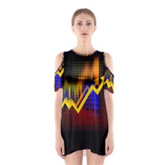 Logo-finance-economy-statistics Shoulder Cutout One Piece Dress