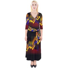 Logo-finance-economy-statistics Quarter Sleeve Wrap Maxi Dress