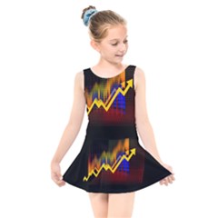 Logo-finance-economy-statistics Kids  Skater Dress Swimsuit by Jancukart