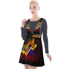 Logo-finance-economy-statistics Plunge Pinafore Velour Dress