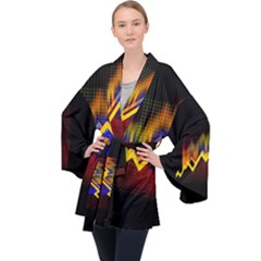 Logo-finance-economy-statistics Long Sleeve Velvet Kimono  by Jancukart