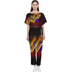 Logo-finance-economy-statistics Batwing Lightweight Chiffon Jumpsuit