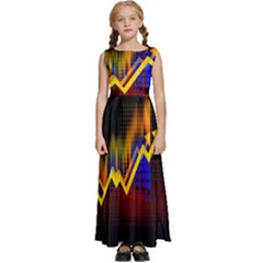 Logo-finance-economy-statistics Kids  Satin Sleeveless Maxi Dress