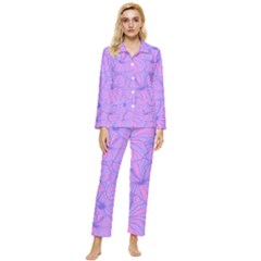 Flower-b 001 Womens  Long Sleeve Velvet Pocket Pajamas Set by nate14shop