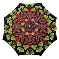 Pattern-berry-red-currant-plant Straight Umbrellas by Jancukart