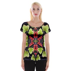 Pattern-berry-red-currant-plant Cap Sleeve Top