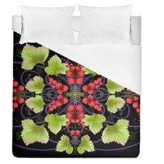 Pattern-berry-red-currant-plant Duvet Cover (queen Size)