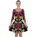 Pattern-berry-red-currant-plant Quarter Sleeve Skater Dress View1