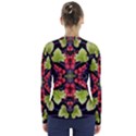 Pattern-berry-red-currant-plant V-Neck Long Sleeve Top View2