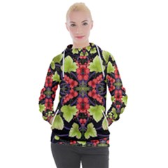 Pattern-berry-red-currant-plant Women s Hooded Pullover by Jancukart