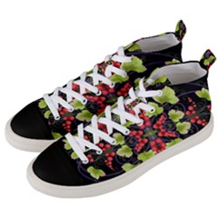 Pattern-berry-red-currant-plant Men s Mid-top Canvas Sneakers by Jancukart