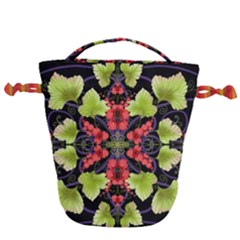 Pattern-berry-red-currant-plant Drawstring Bucket Bag