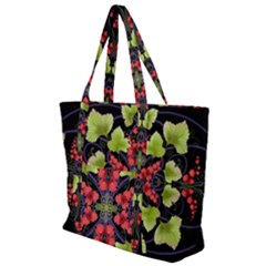 Pattern-berry-red-currant-plant Zip Up Canvas Bag