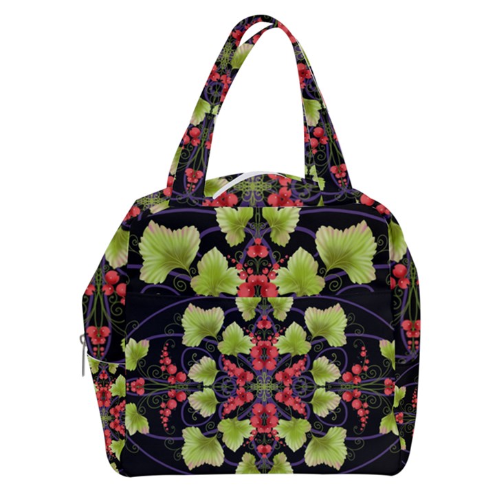 Pattern-berry-red-currant-plant Boxy Hand Bag