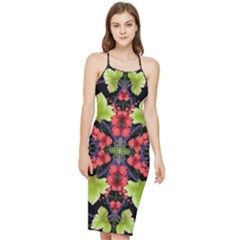 Pattern-berry-red-currant-plant Bodycon Cross Back Summer Dress