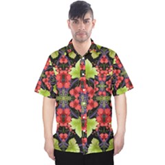 Pattern-berry-red-currant-plant Men s Hawaii Shirt