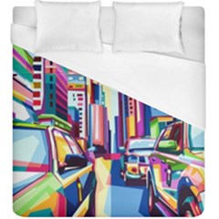 City-street-car-road-architecture Duvet Cover (king Size) by Jancukart