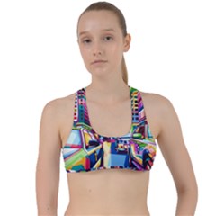 City-street-car-road-architecture Criss Cross Racerback Sports Bra